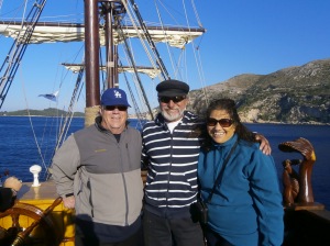 Mike and me with the Captain of the Tirena